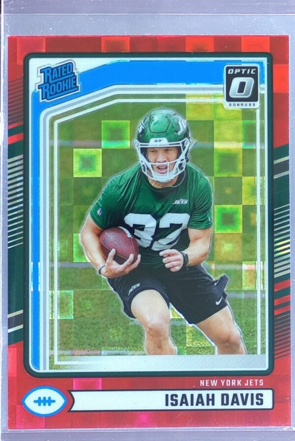 2024 Donruss Isaiah Davis Optic Rated Rookies Preview Red Pandora RC 386 Jets