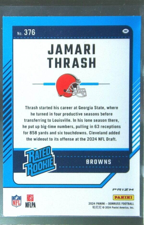 2024 Donruss Jamari Thrash Optic Rated Rookies Preview Red Pandora RC 376 Browns - Image 3