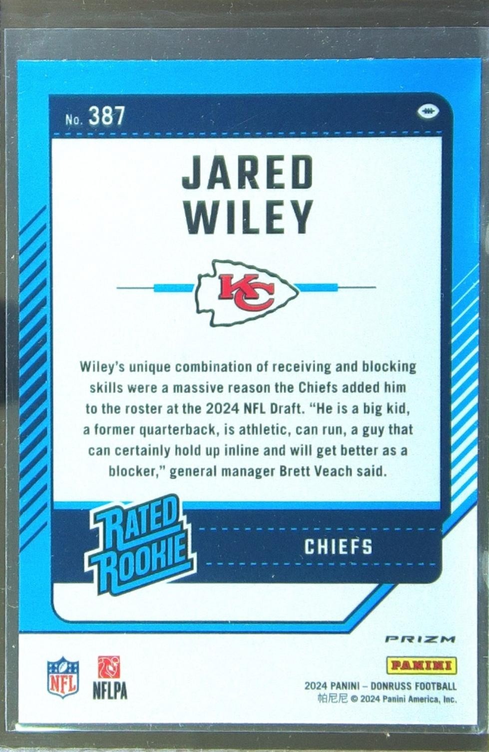 2024 Donruss Jared Wiley Optic Rated Rookies Preview Red and Green RC #387 Chief - Image 3