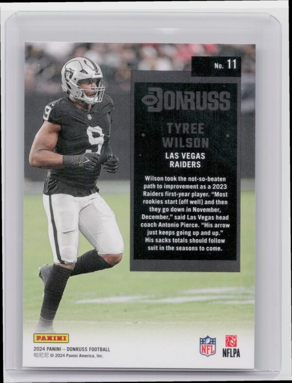 2024 Donruss Tyree Wilson RC 11 Raiders Retro 1994 - Image 3
