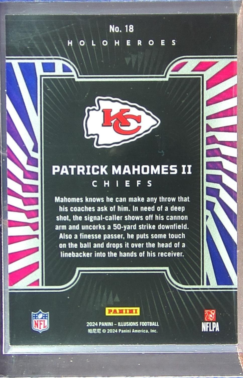 2024 Illusions Patrick Mahomes II #18 Chiefs HoloHeroes - Image 3