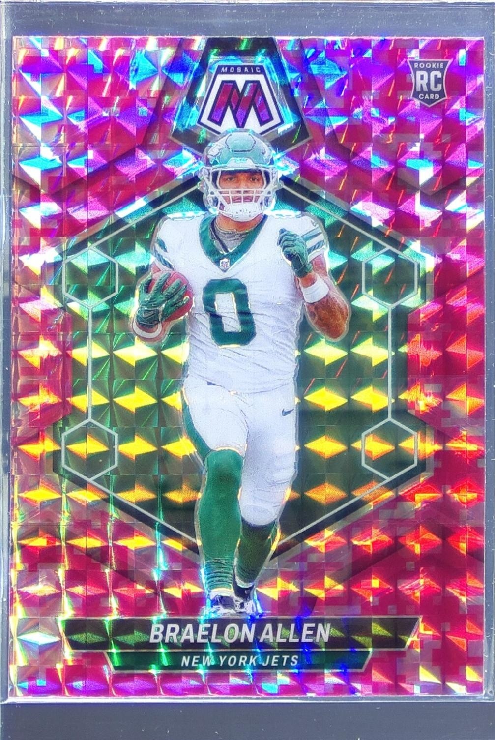 2024 Mosaic Braelon Allen Mosaic Camo Pink RC #389 Jets