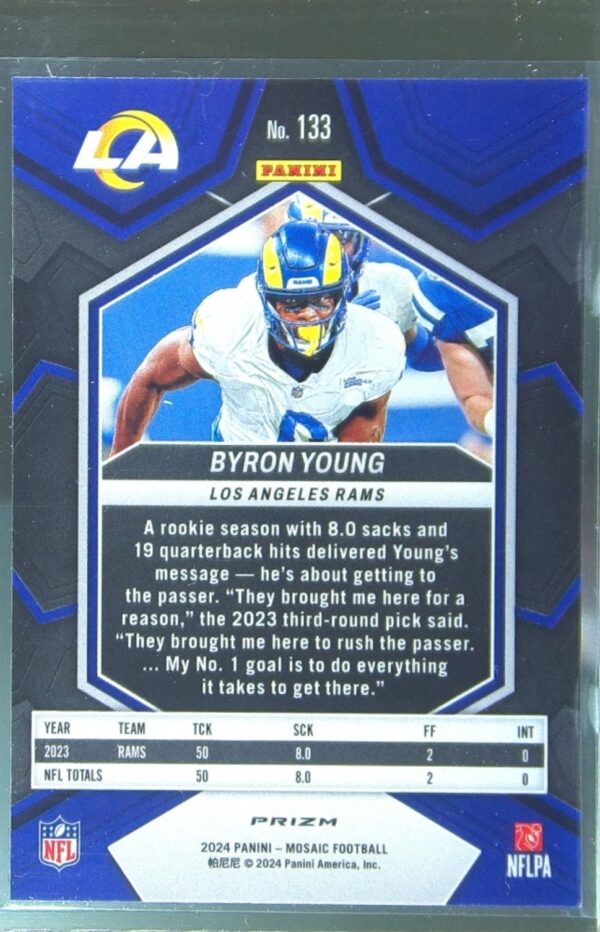 2024 Mosaic Byron Young Mosaic Reactive Yellow 133 Rams - Image 3