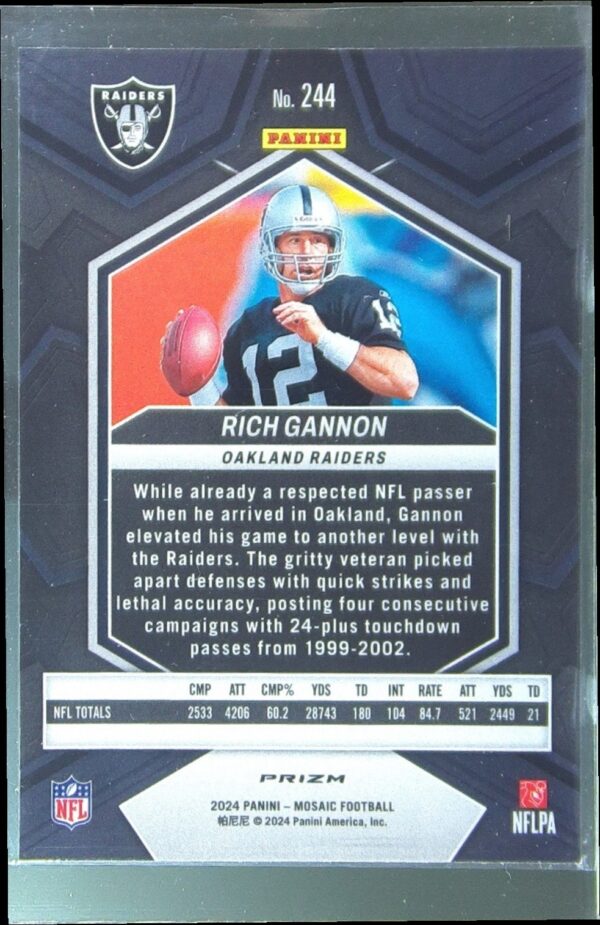 2024 Mosaic Rich Gannon Mosaic Reactive Yellow 244 Raiders - Image 3