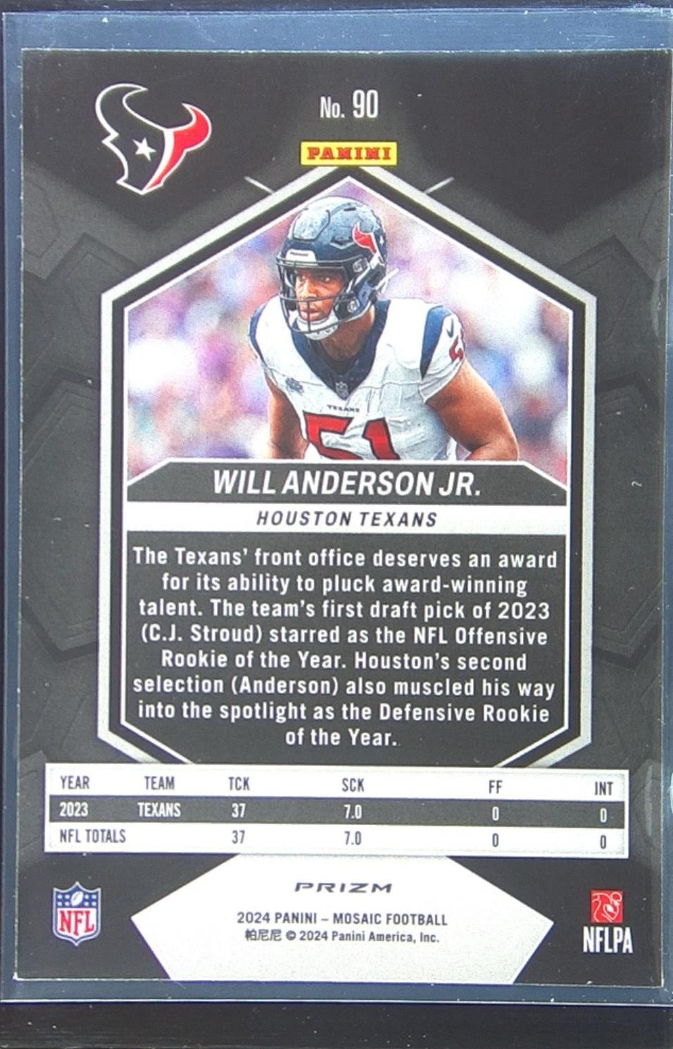 2024 Mosaic Will Anderson Jr. Mosaic 90 Texans - Image 3