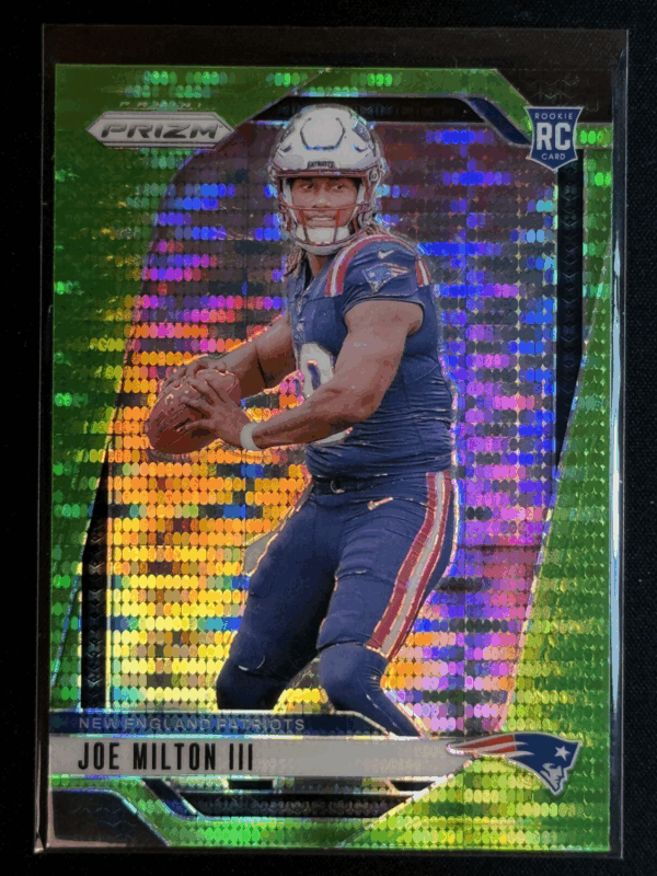 2024 Panini Prizm Joe Milton III Neon Green Pulsar Rookie RC Patriots #354