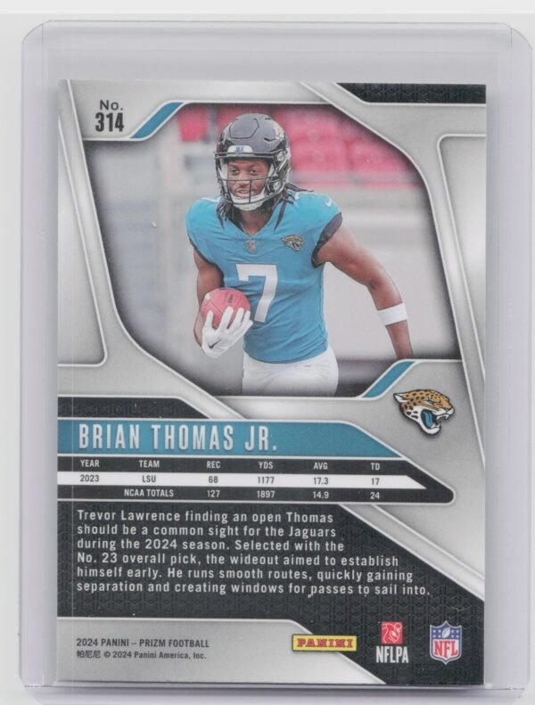 2024 Prizm Brian Thomas Jr. RC 314 Jaguars - Image 3