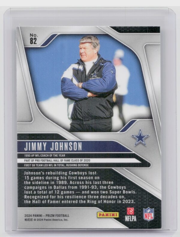 2024 Prizm Jimmy Johnson 82 Cowboys - Image 3