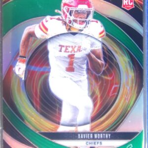 2024 Prizm Xavier Worthy RC 10 Longhorns Portals Green Prizm