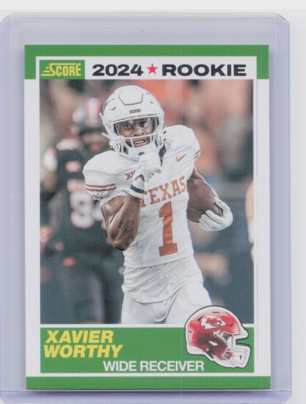 2024 Score Xavier Worthy RC #1 Chiefs 35th Anniversary Rookies