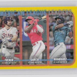 2024 Topps AL Leaders Runs Batted In Kyle Tucker/Adolis García /Julio Rodriguez