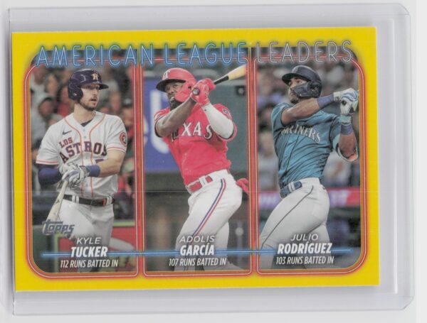 2024 Topps AL Leaders Runs Batted In Kyle Tucker/Adolis García /Julio Rodriguez