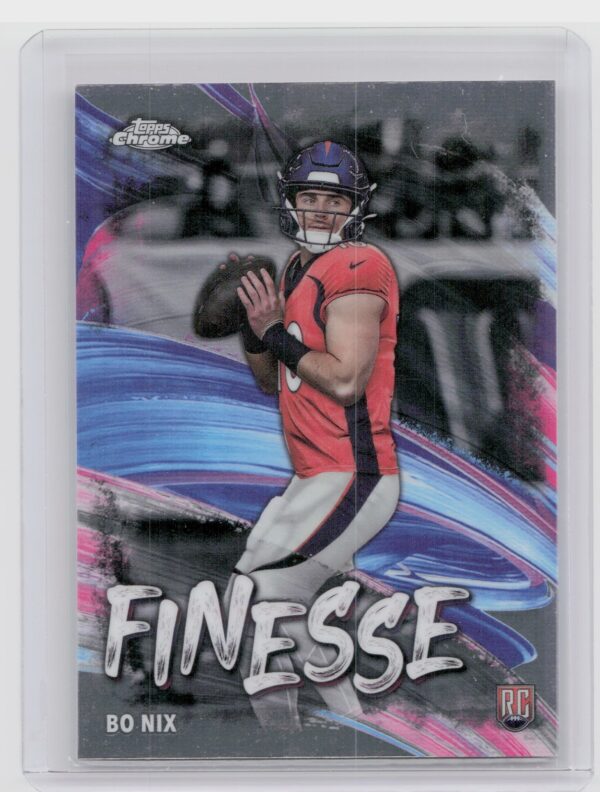 2024 Topps Chrome Bo Nix RC F-4 Broncos Finesse