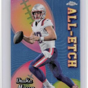 2024 Topps Chrome Drake Maye RC CAE-DM Patriots Chrome All Etch