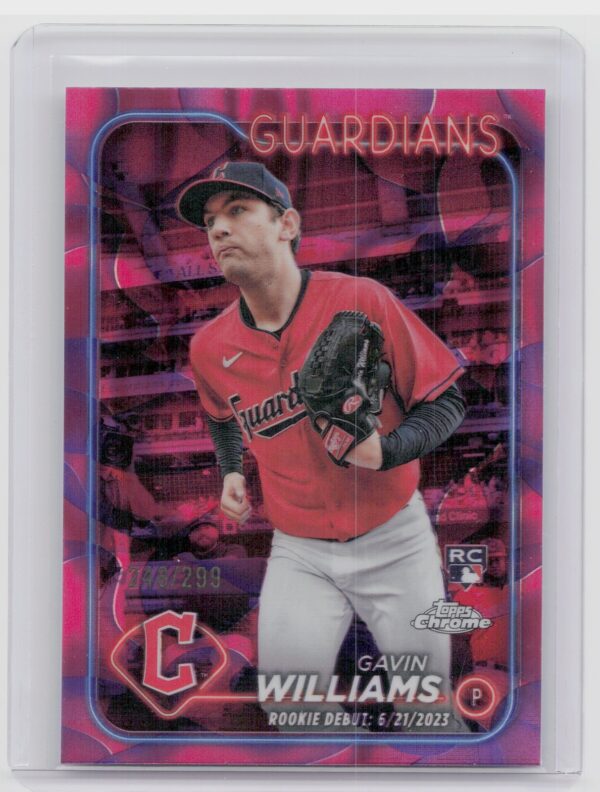 2024 Topps Chrome Update Gavin Williams Magenta / Purple Lava Lamp Refractors /2