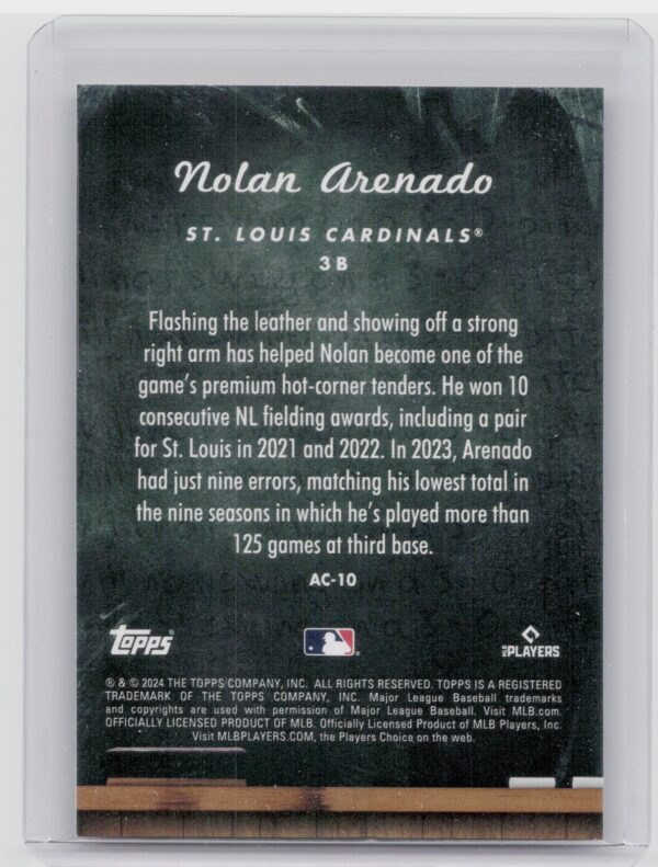 2024 Topps Update Nolan Arenado #AC-10 Cardinals All Class - Image 3