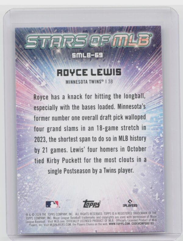 2024 Topps Update Royce Lewis #SMLB-69 Twins Stars of MLB - Image 3