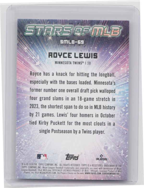 2024 Topps Update Royce Lewis #SMLB-69 Twins Stars of MLB - Image 3