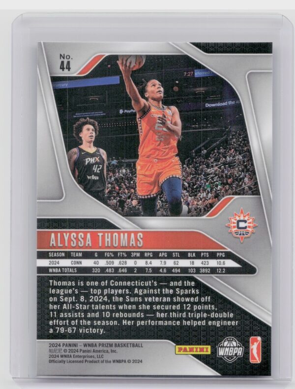 2024 WNBA Panini Prizm Alyssa Thomas #44 Sun - Image 3