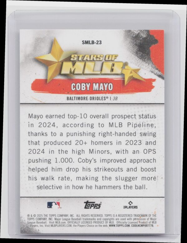 2025 Topps Coby Mayo #SMLB-23 Orioles Stars of MLB - Image 3