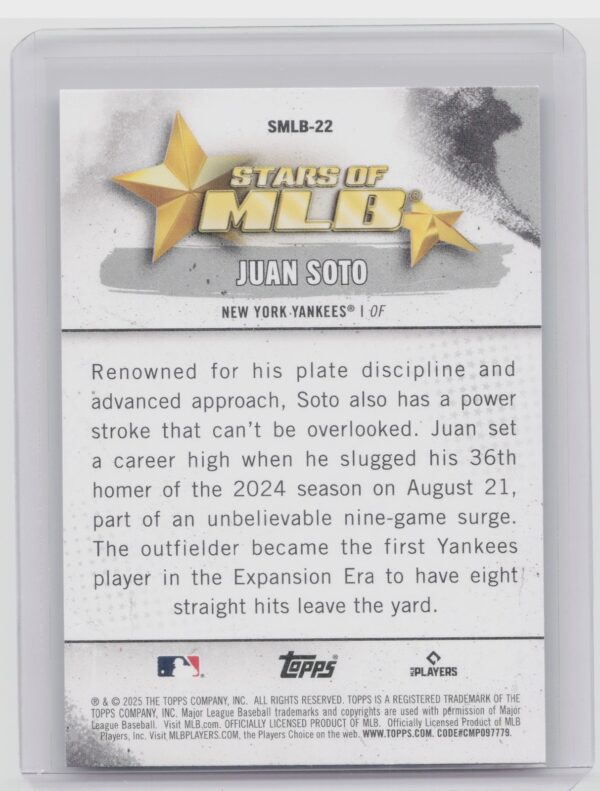 2025 Topps Juan Soto #SMLB-22 Yankees Stars of MLB - Image 3