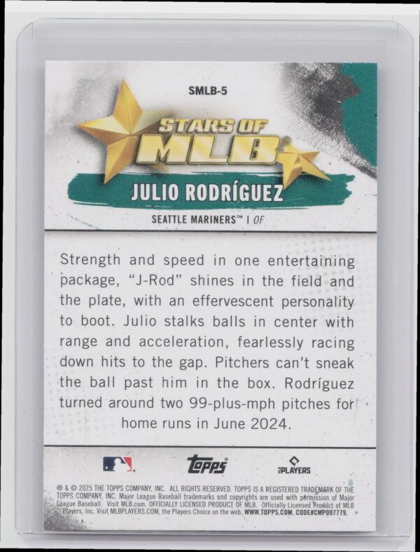 2025 Topps Julio Rodriguez #SMLB-5 Mariners Stars of MLB - Image 3