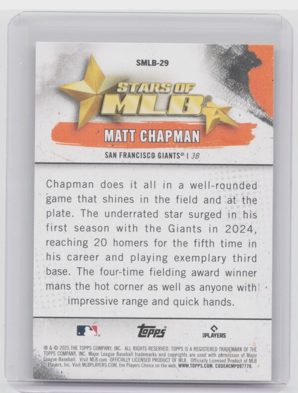 2025 Topps Matt Chapman #SMLB-29 Giants Stars of MLB - Image 3