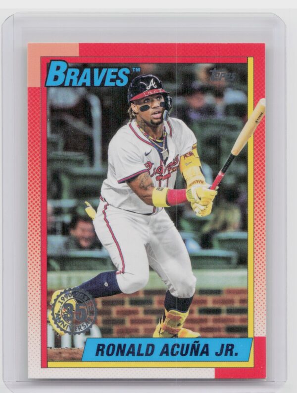 2025 Topps Ronald Acuna Jr. #T90-75 Braves 1990 Topps Baseball 35th Anniversary