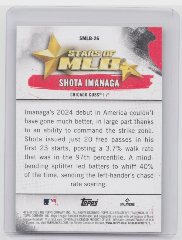 2025 Topps Shota Imanaga #SMLB-26 Cubs Stars of MLB - Image 3