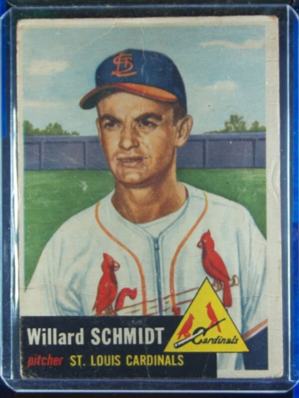 1953 Topps Willard Schmidt RC #168 Cardinals