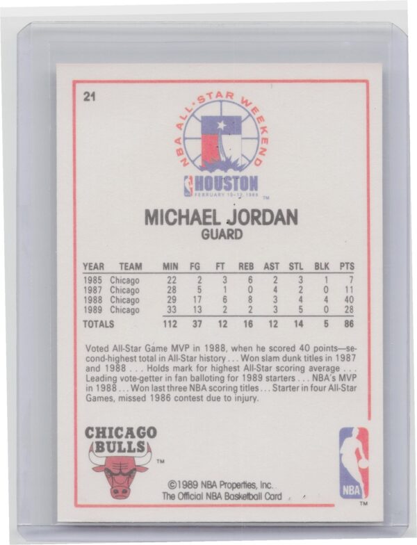 1989-90 Hoops Michael Jordan #21 Bulls - Image 3