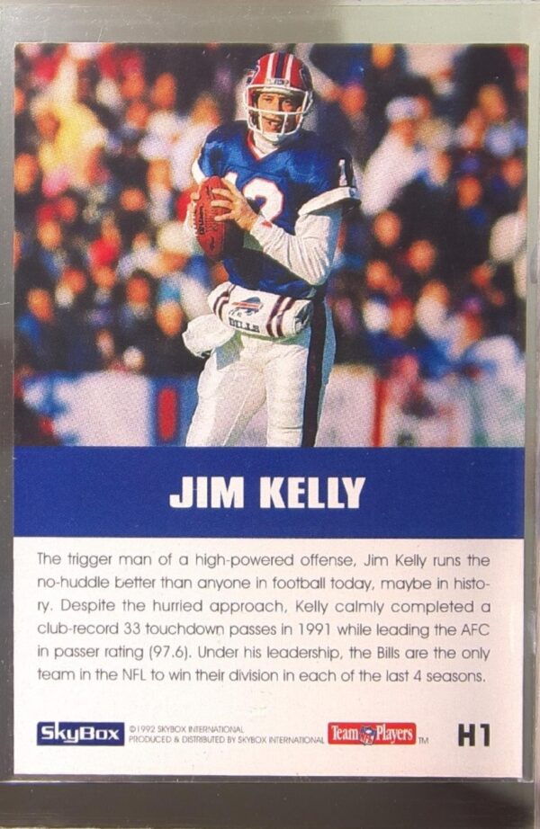 1992 SkyBox Impact Jim Kelly #H1 Bills Hologram - Image 3