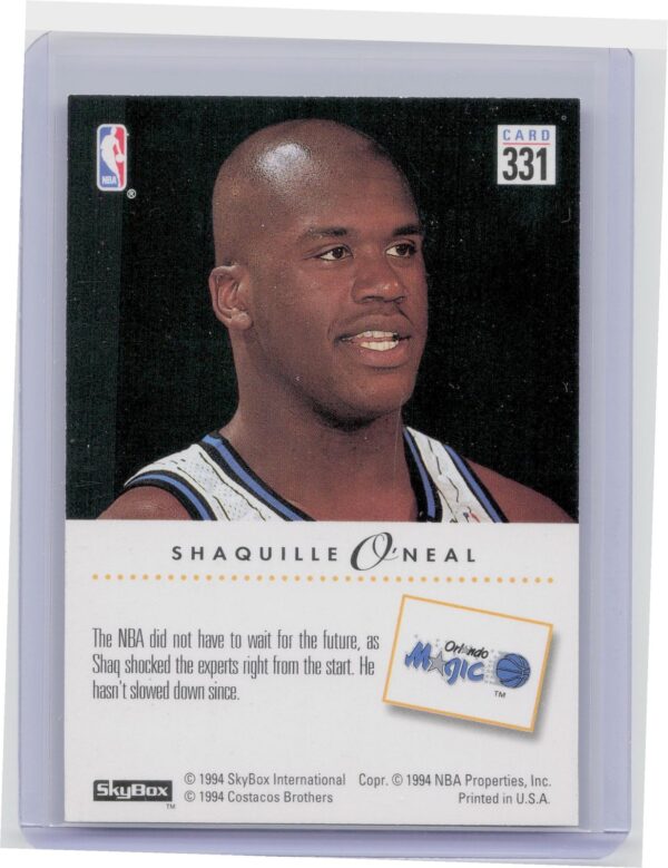 1993-94 SkyBox Premium Shaquille O'Neal #331 Magic - Image 3