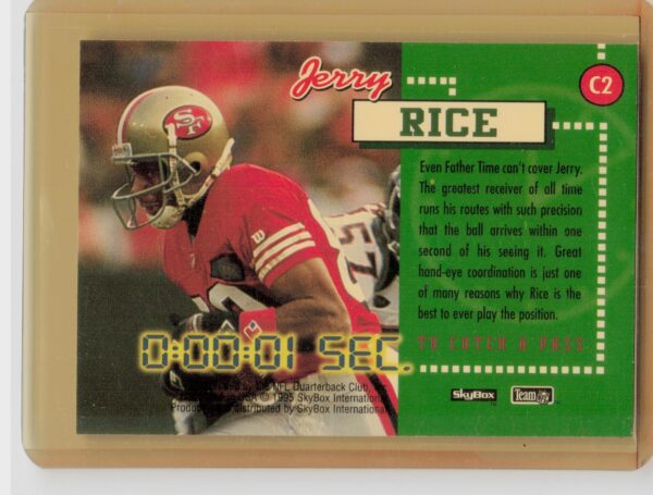 1995 SkyBox Impact Jerry Rice #C2 49ers Countdown - Image 3