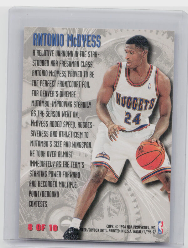 1996-97 Metal Antonio McDyess #8 Nuggets Power Tools - Image 3