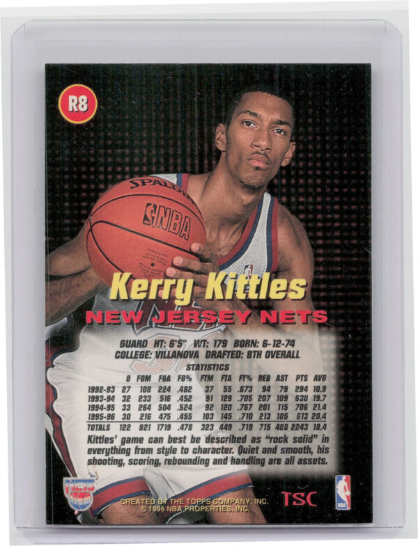 1996-97 Stadium Club Kerry Kittles #R8 Nets Rookies (Series One) - Image 3