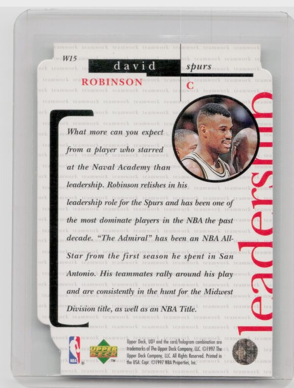 1996-97 Upper Deck UD3 David Robinson #W15 Spurs The Winning Edge - Image 3