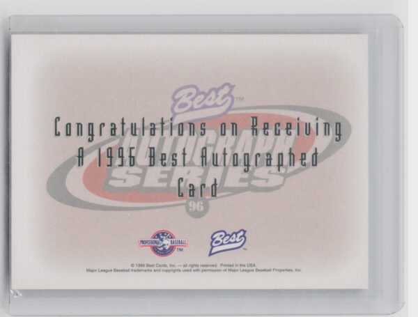 1996 Best Glendon Rusch #NNO Rocks Autographs - Image 3