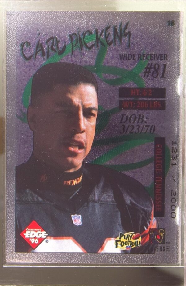 1996 Collector's Edge Carl Pickens /2000 #18 Bengals Big Easy - Image 3
