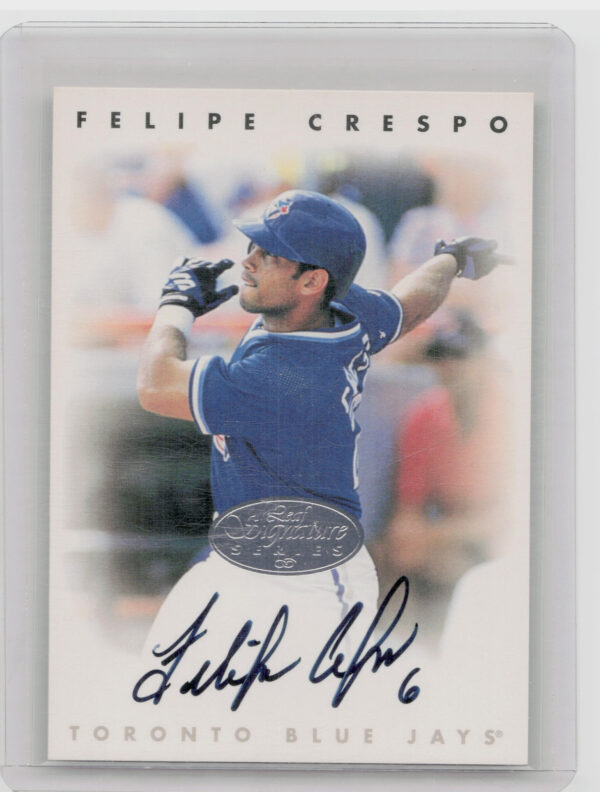 1996 Leaf Signature Series Felipe Crespo AU #NNO Jays Autographs Silver