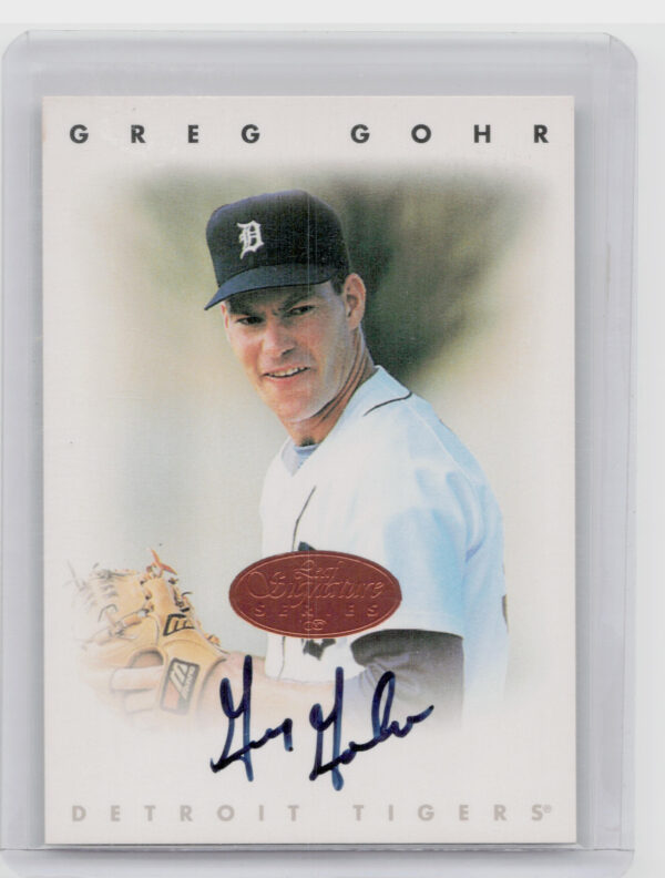 1996 Leaf Signature Series Greg Gohr AU #NNO Tigers Autographs Bronze