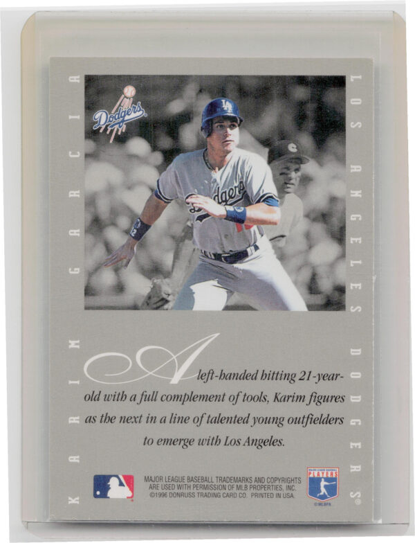 1996 Leaf Signature Series Karim Garcia AU #NNO Dodgers Extended Series Autograp - Image 3