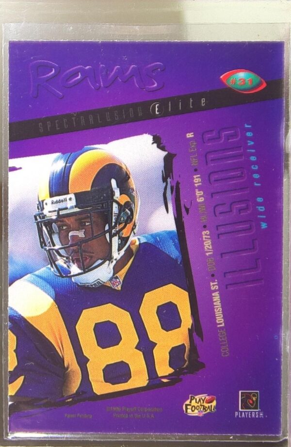 1996 Playoff Illusions Eddie Kennison Spectralusion Elite RC #31 Rams - Image 3