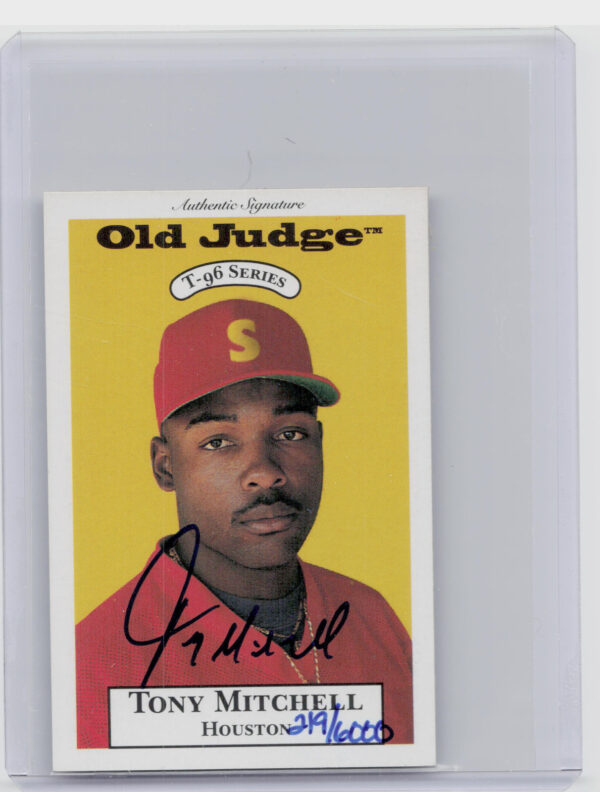 1996 Signature Rookies Old Judge Tony Mitchell AU SN6000 #21 Indians Signatures