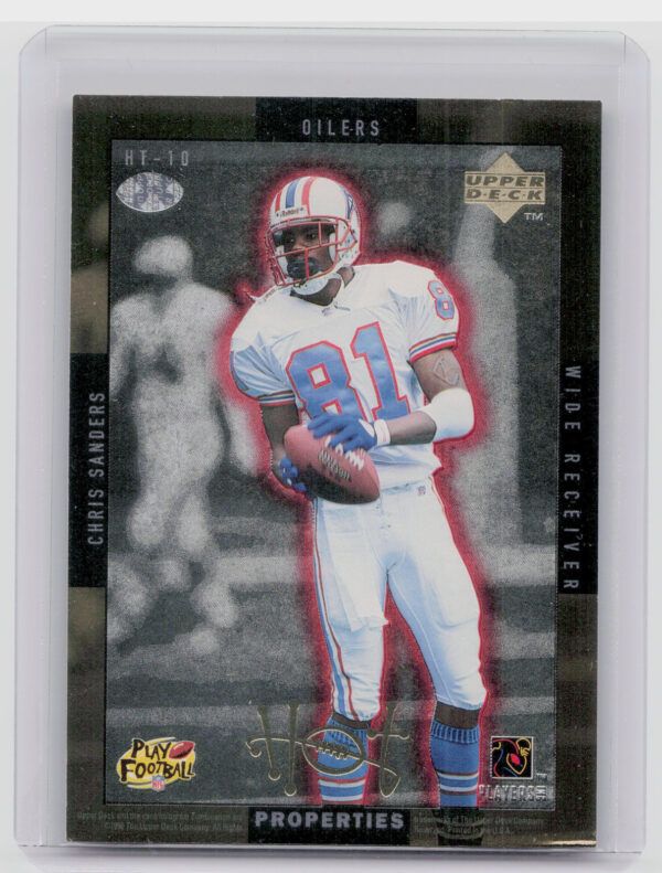 1996 Upper Deck Joey Galloway / Chris Sanders #HT-10 Oilers Hot Properties Gold - Image 3