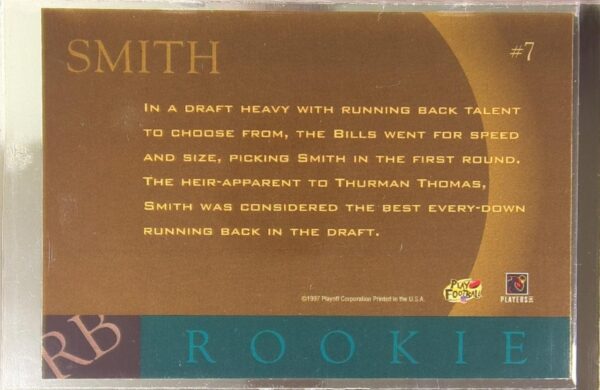 1997 Playoff Zone Antowain Smith RC #7 Bills Rookies - Image 3
