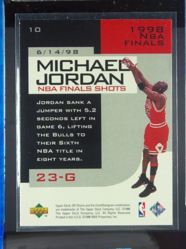 1998-99 UD Choice Preview Michael Jordan #10 Bulls Finals Shots - Image 3