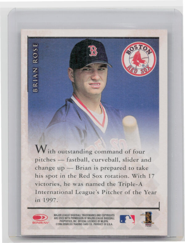 1998 Donruss Signature Brian Rose AU #NNO Sox Signature Series Autographs - Image 3