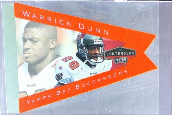 1998 Playoff Contenders Warrick Dunn #94 Buccaneers Pennants Orange Felt
