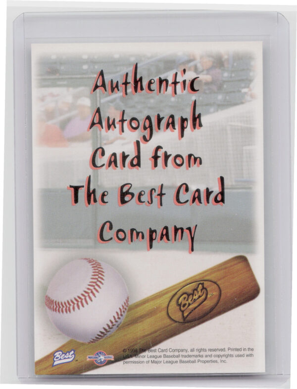 1998 Team Best Brian Rose AU #NNO Sox Autographs Player of the Year - Image 3